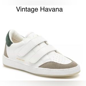 Vintage Havana Claudia Velcro sneakers/ white leather/ size 8.5